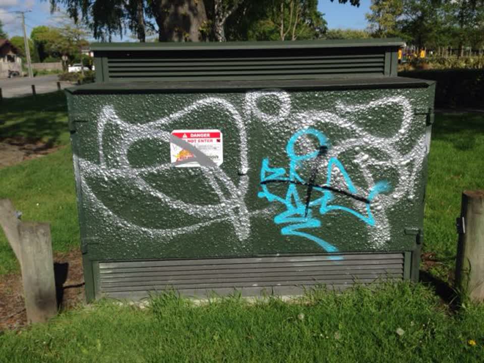 The photograph attached to this graffiti report