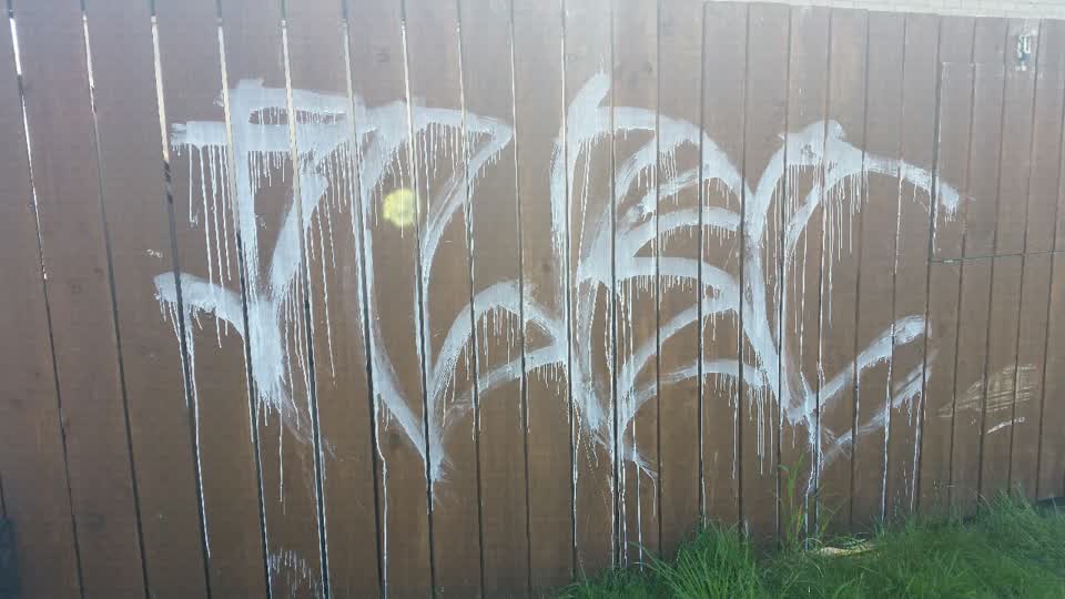 The photograph attached to this graffiti report