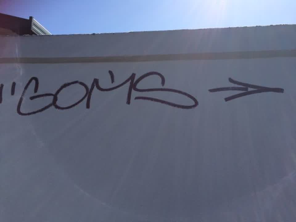 The photograph attached to this graffiti report