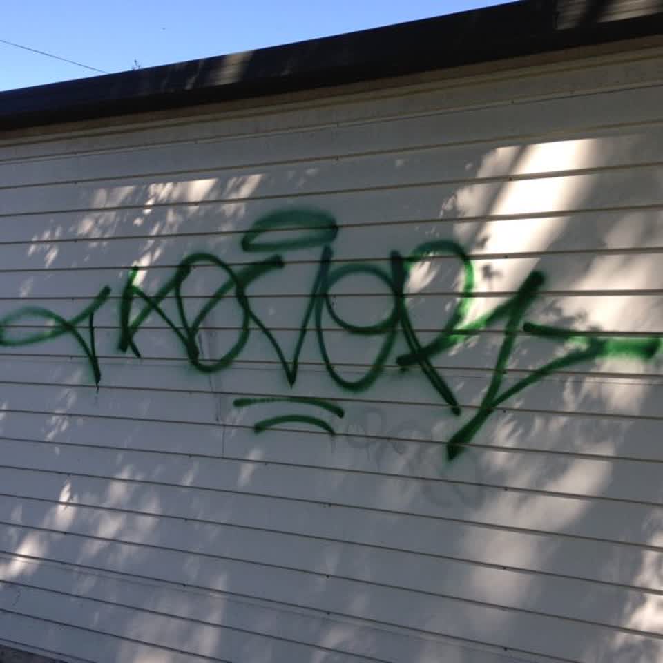 The photograph attached to this graffiti report