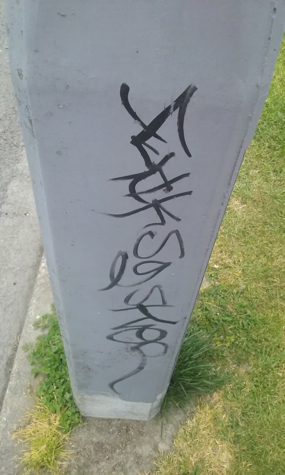 The photograph attached to this graffiti report