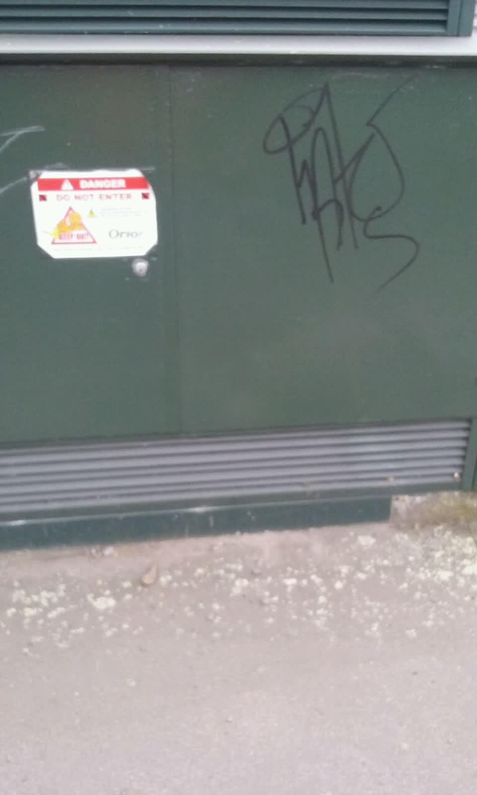 The photograph attached to this graffiti report