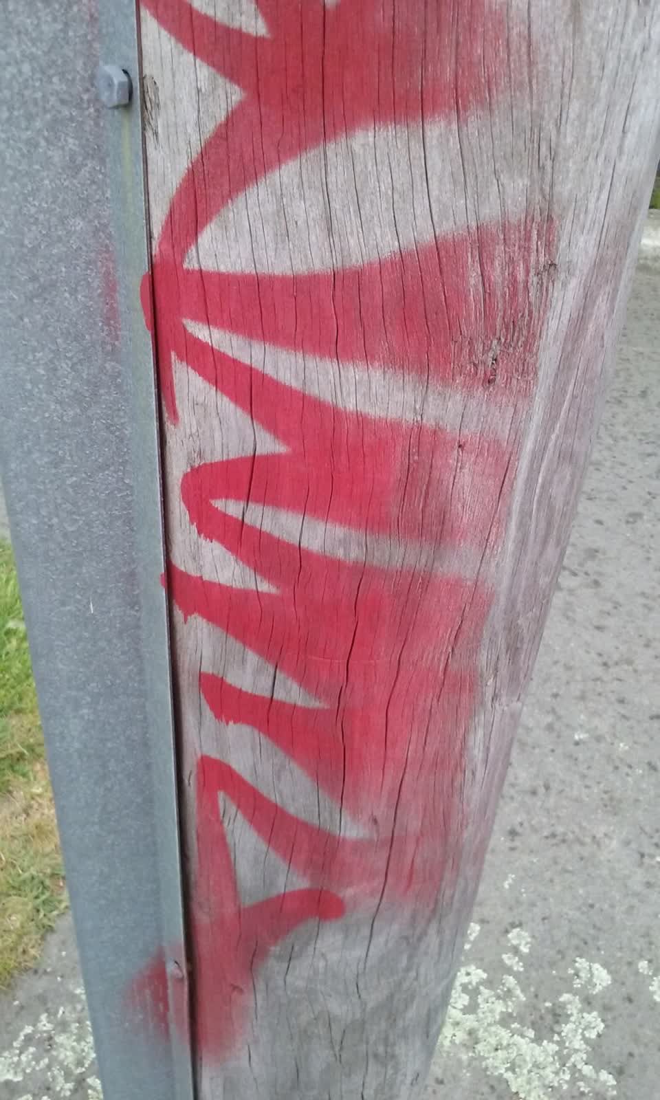 The photograph attached to this graffiti report