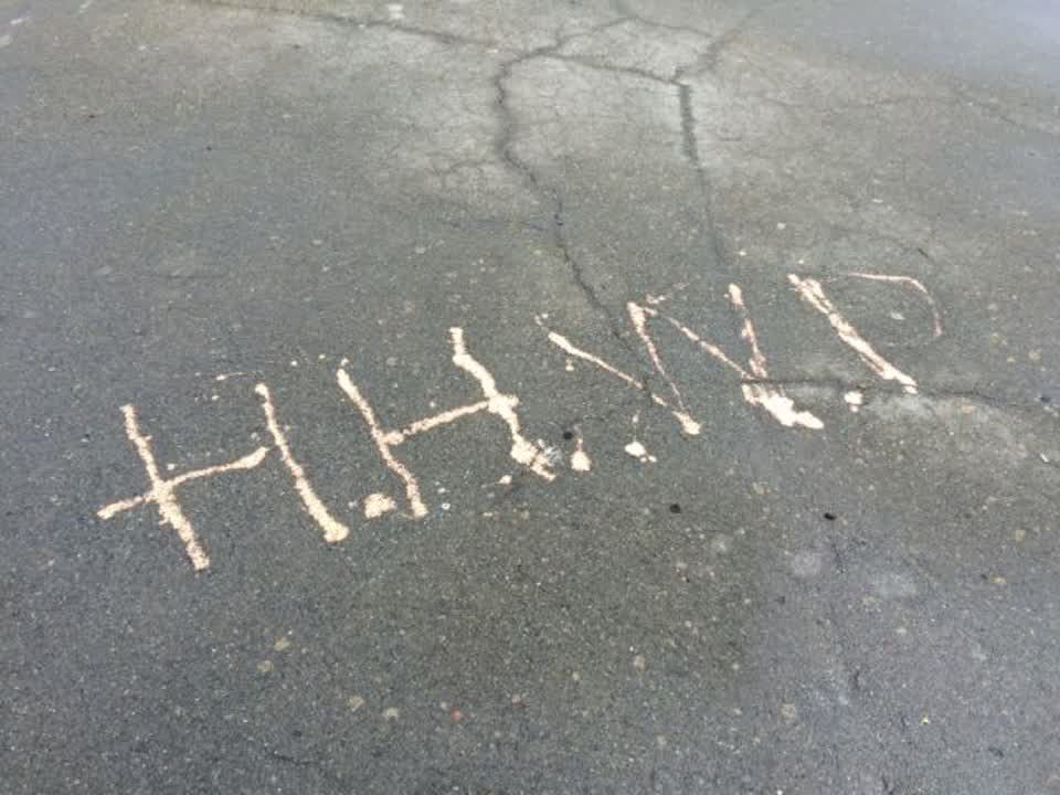 The photograph attached to this graffiti report