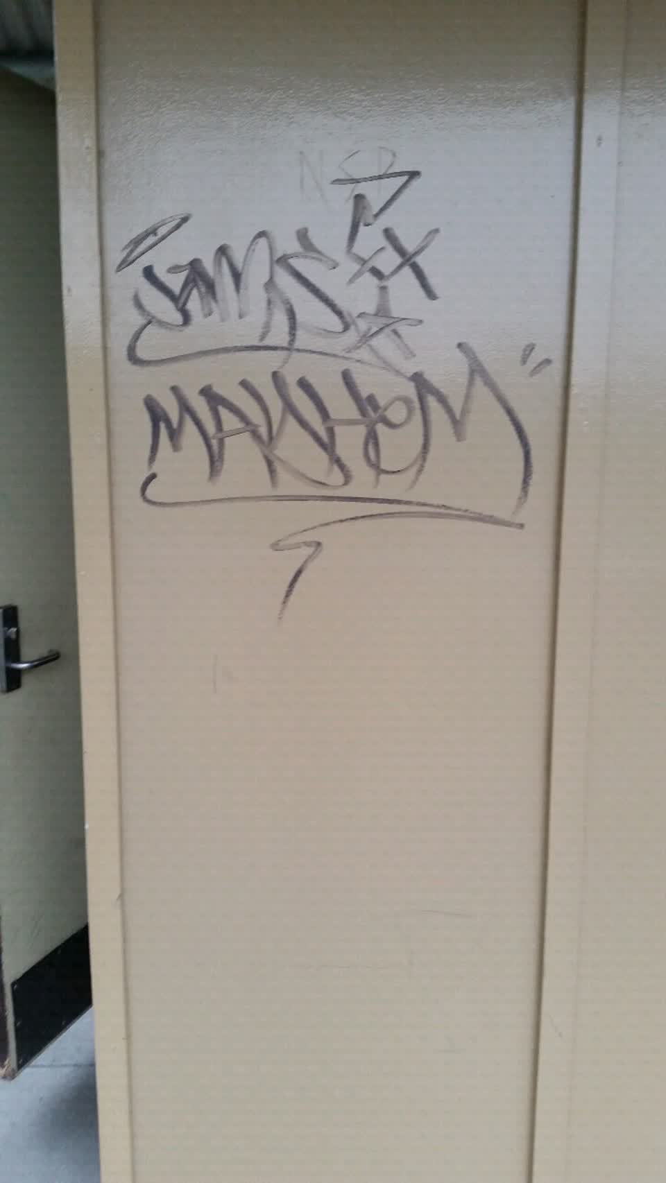 The photograph attached to this graffiti report