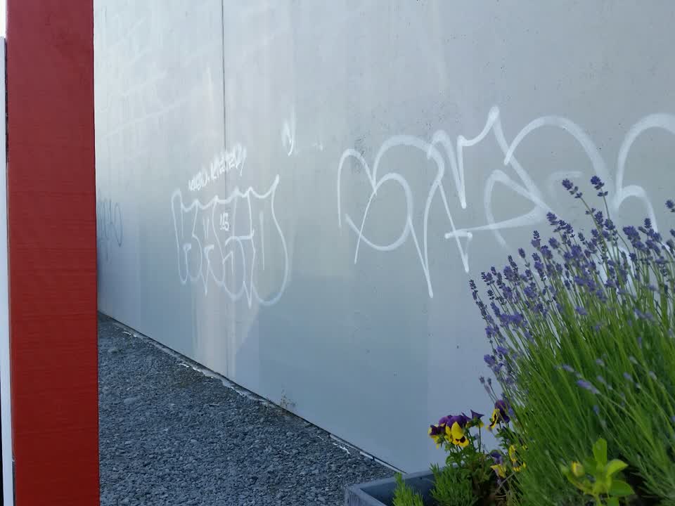 The photograph attached to this graffiti report
