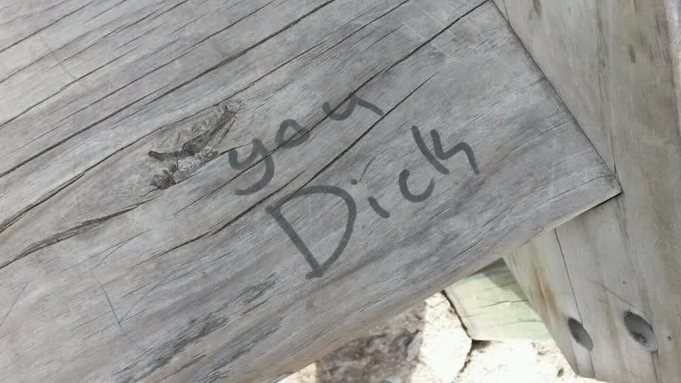 The photograph attached to this graffiti report