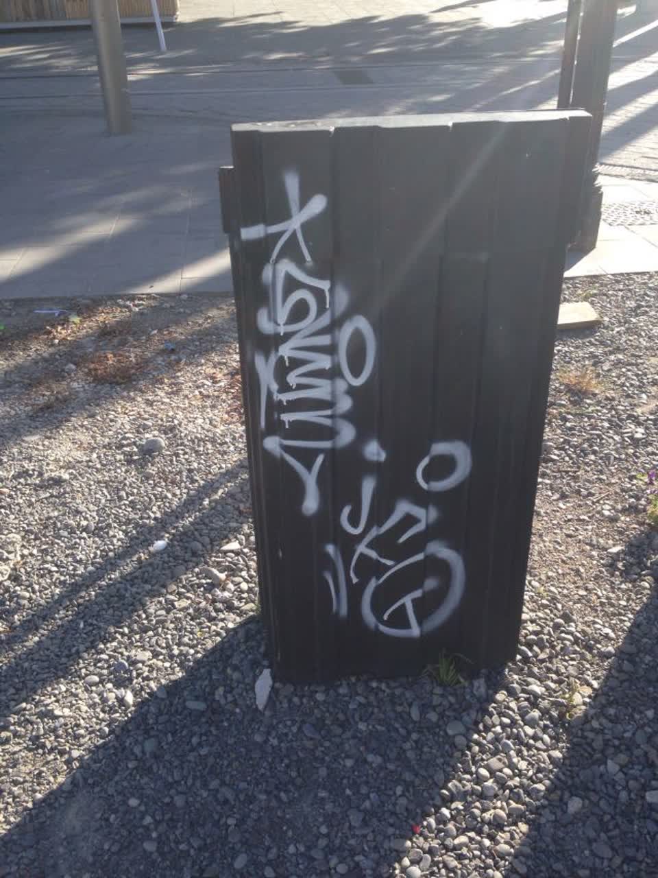 The photograph attached to this graffiti report