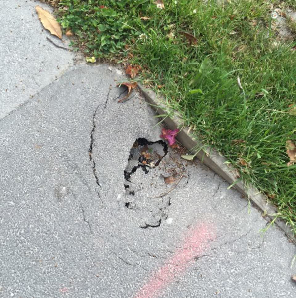 The photograph attached to this roading/streets report