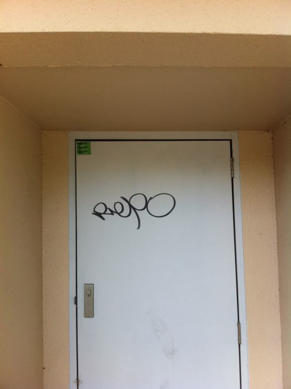 The photograph attached to this graffiti report