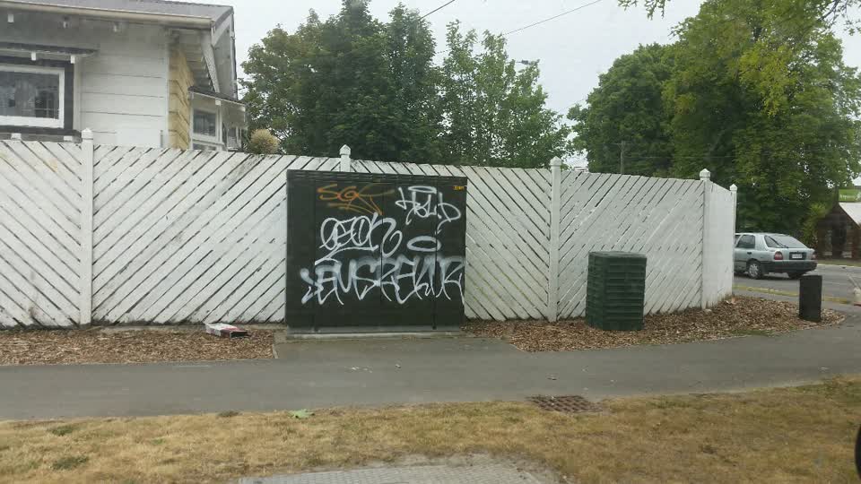 The photograph attached to this graffiti report