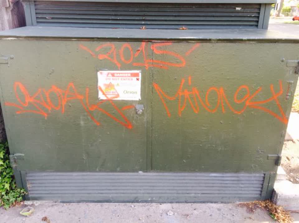 The photograph attached to this graffiti report