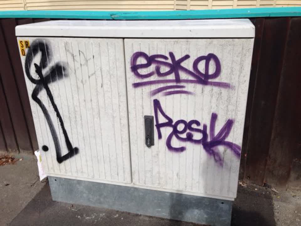The photograph attached to this graffiti report