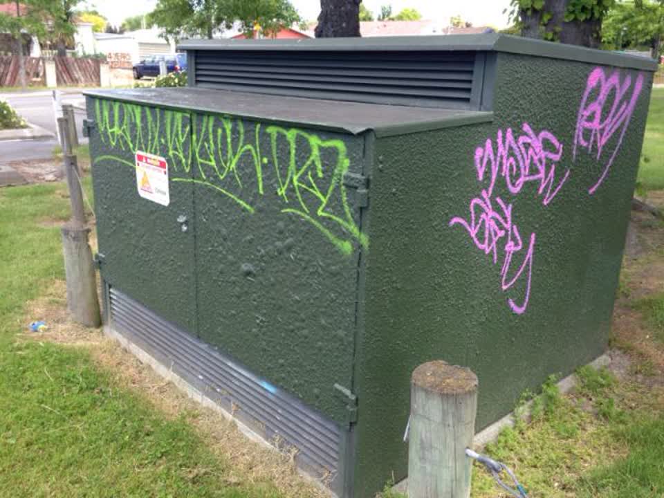 The photograph attached to this graffiti report