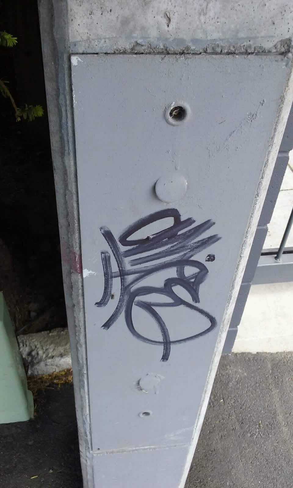 The photograph attached to this graffiti report