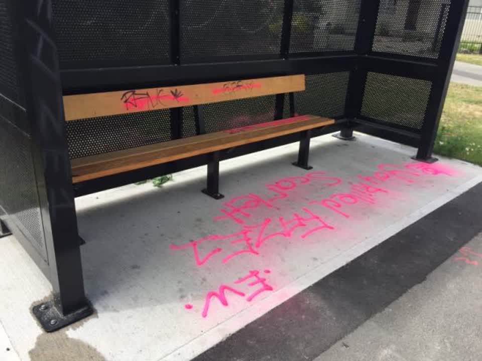 The photograph attached to this graffiti report