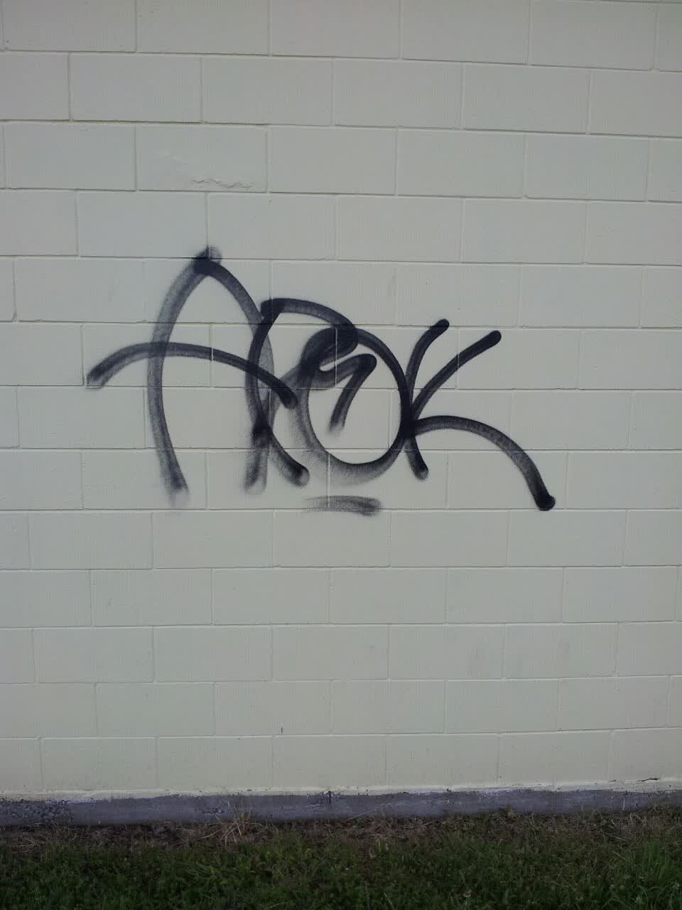 The photograph attached to this graffiti report