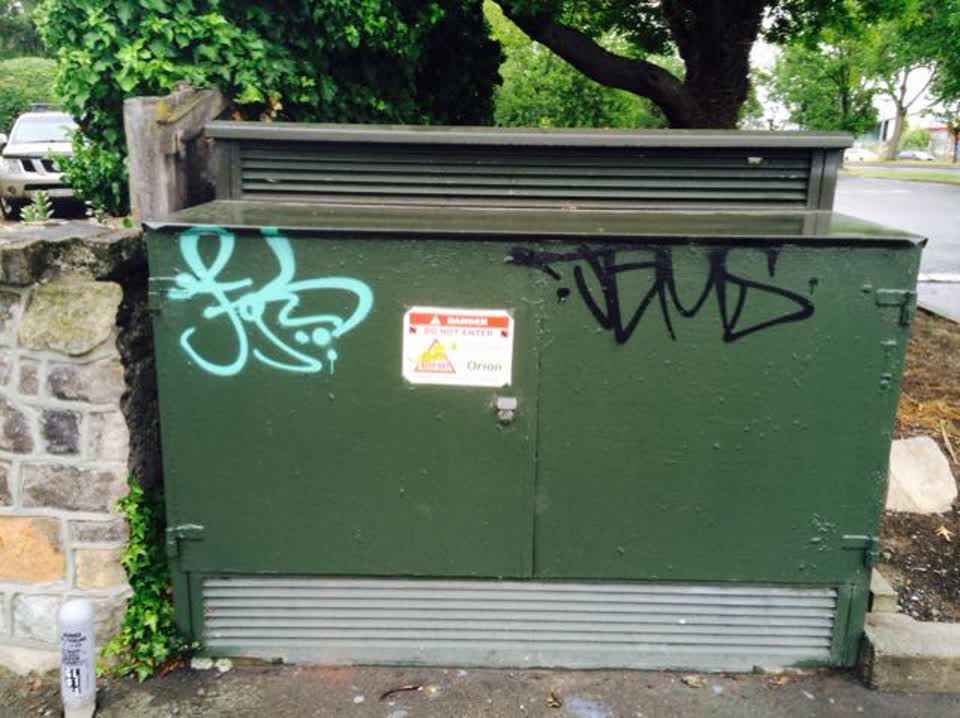 The photograph attached to this graffiti report