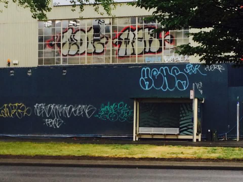 The photograph attached to this graffiti report