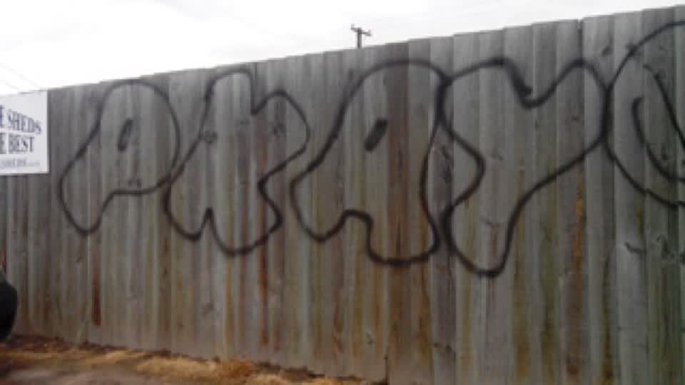The photograph attached to this graffiti report