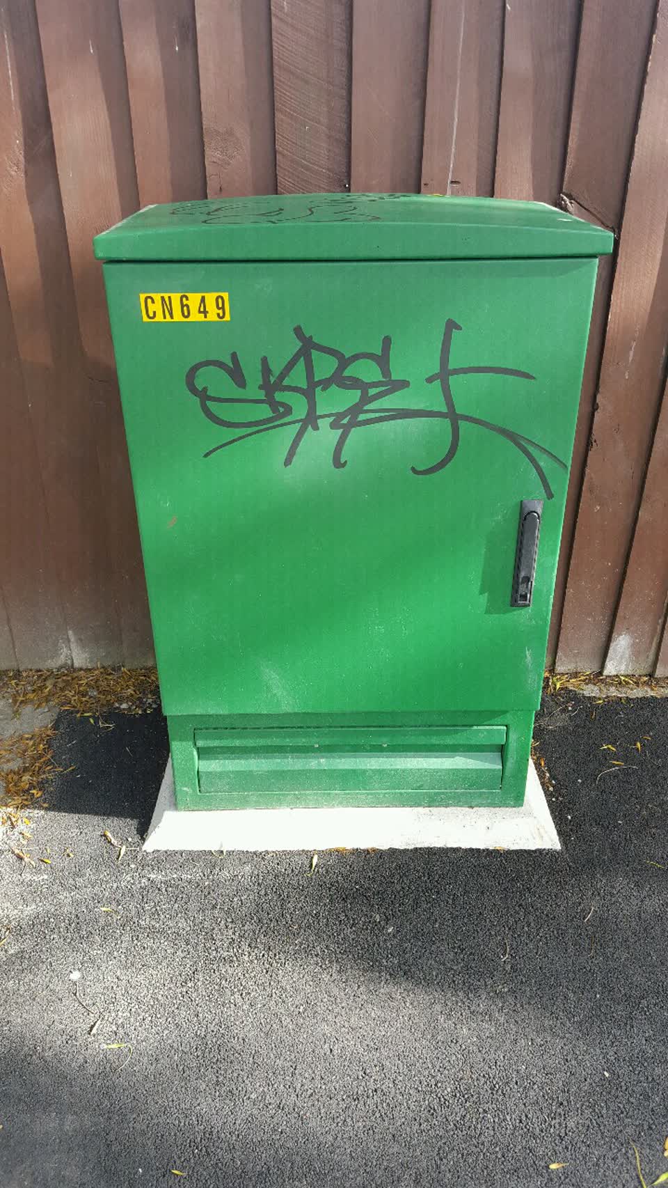 The photograph attached to this graffiti report