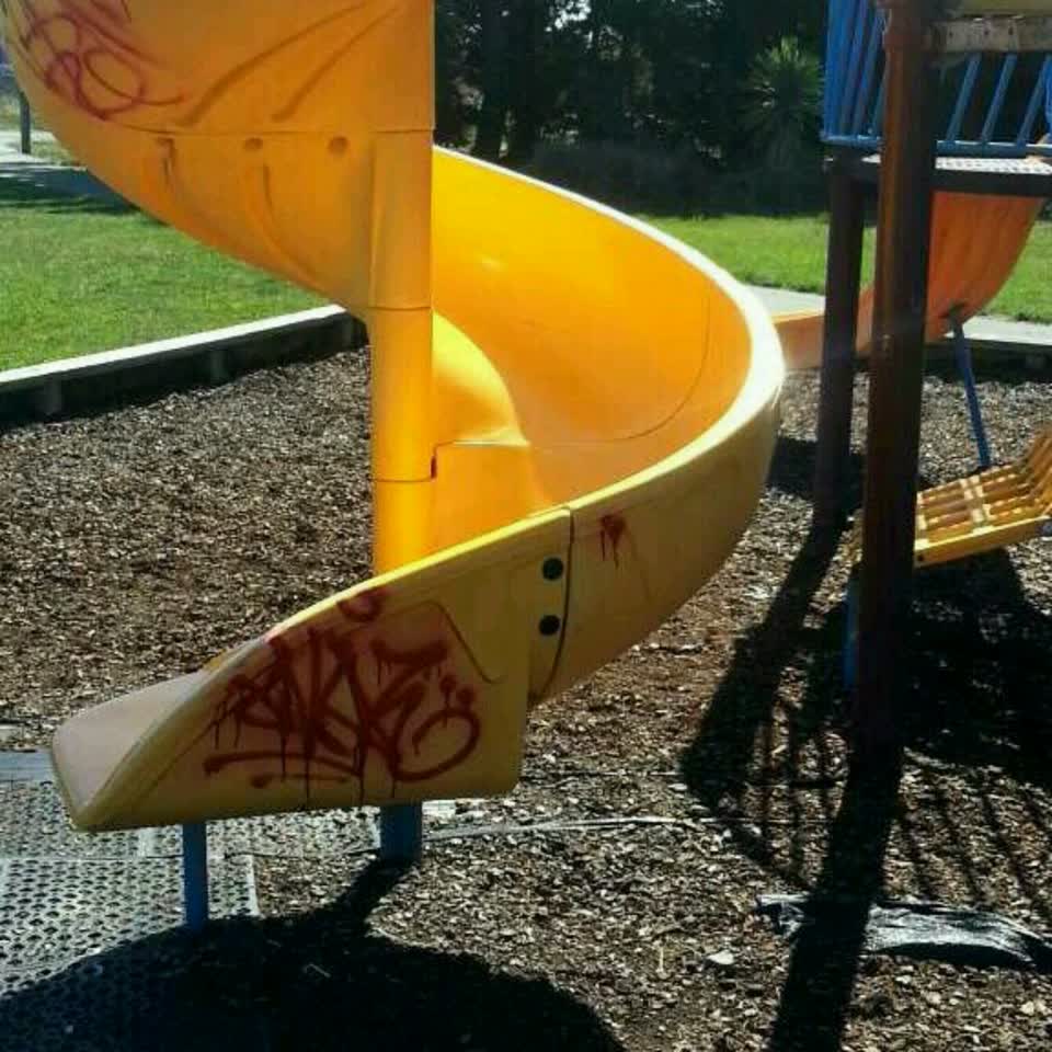 The photograph attached to this graffiti report