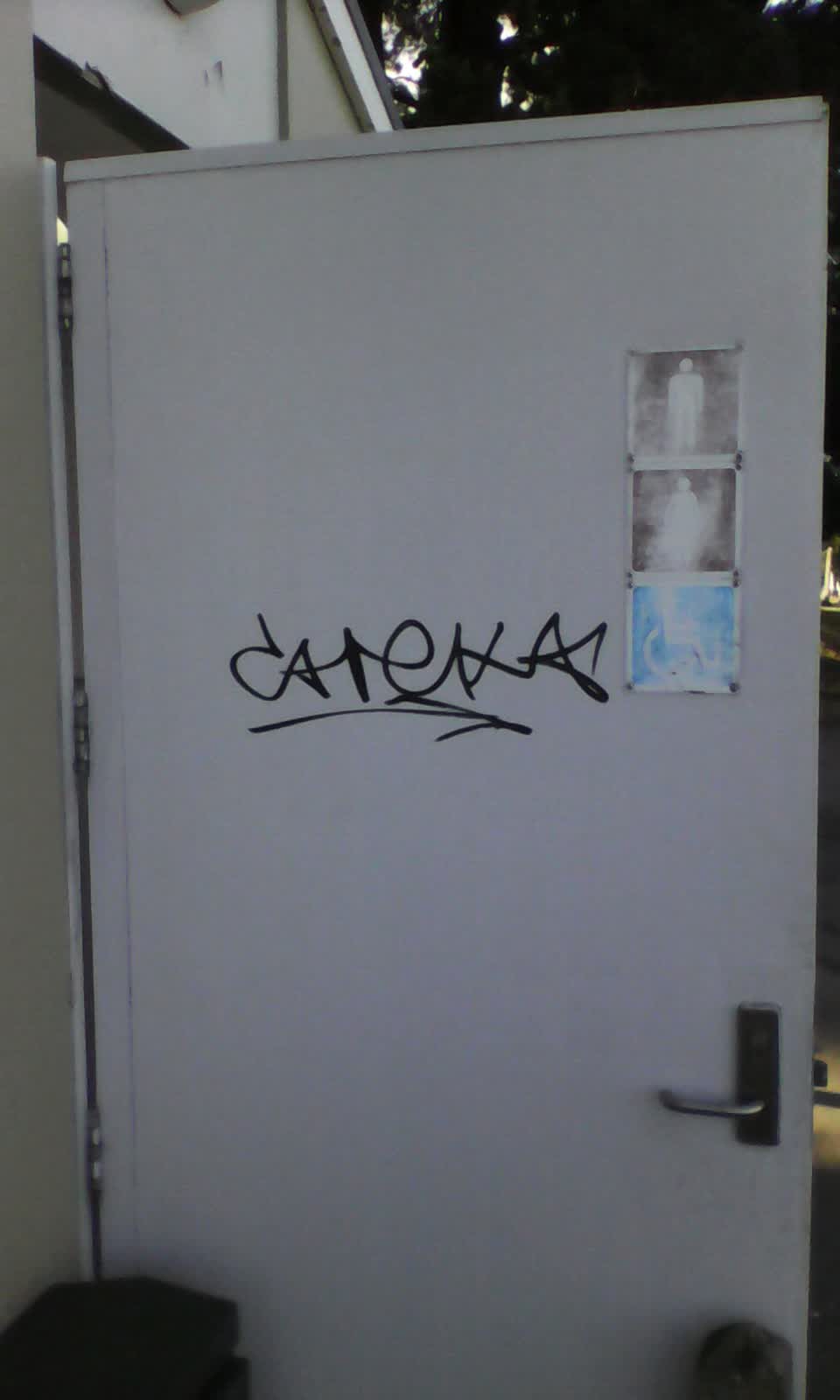 The photograph attached to this graffiti report