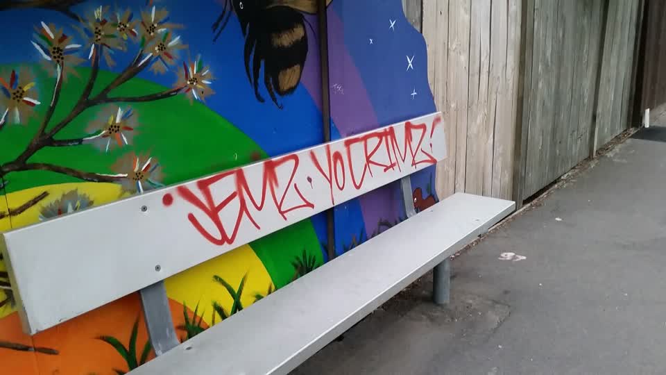 The photograph attached to this graffiti report
