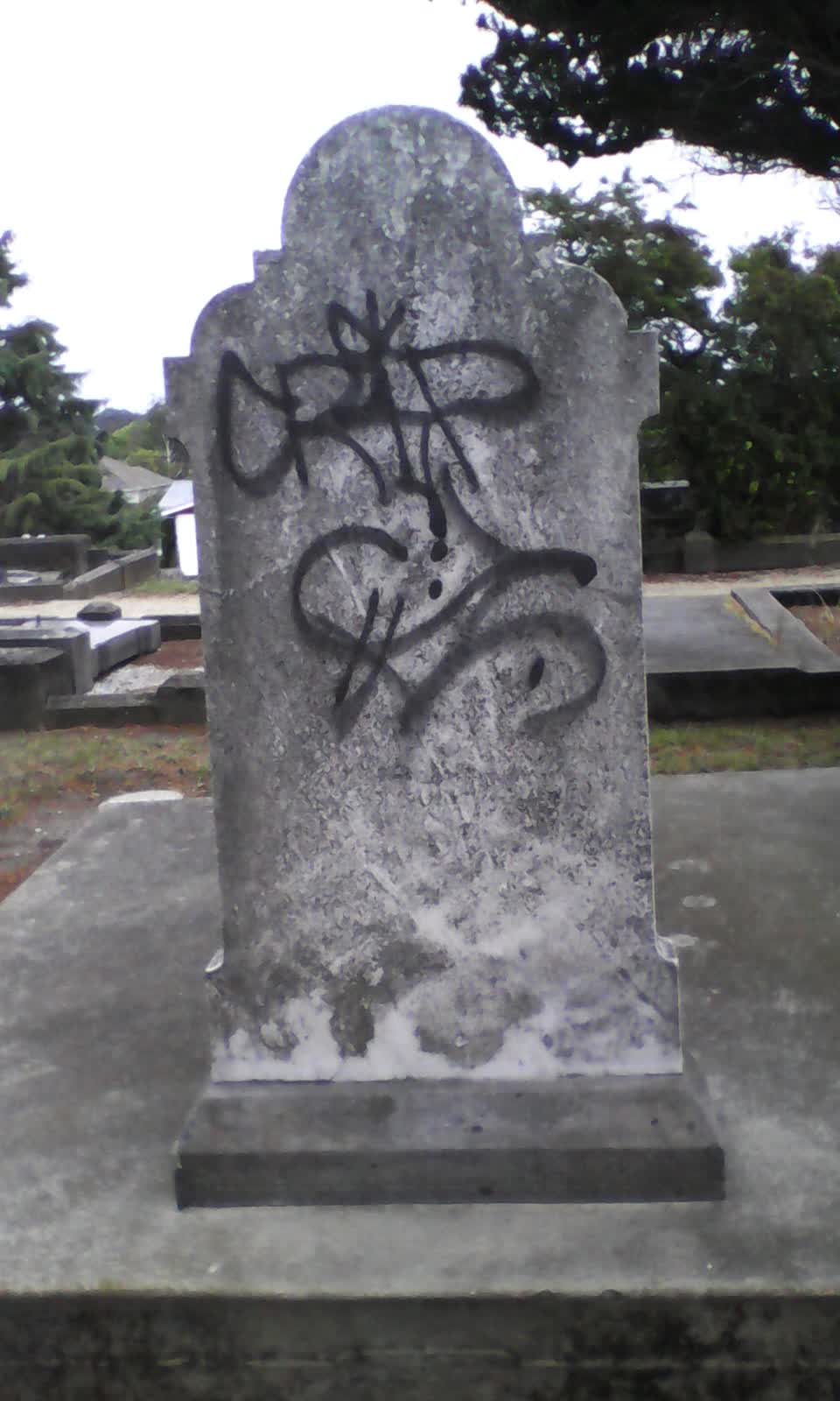 The photograph attached to this graffiti report