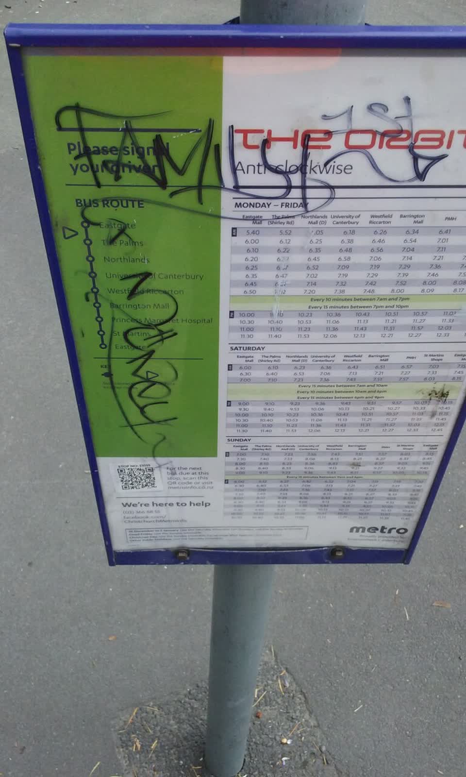 The photograph attached to this graffiti report