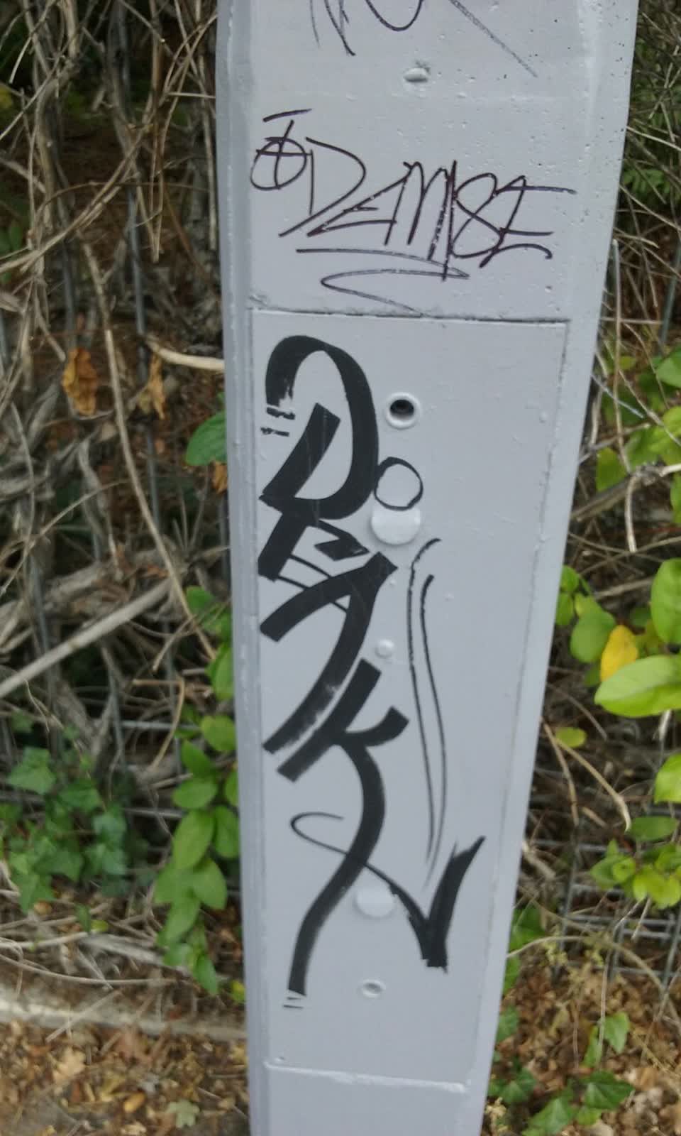 The photograph attached to this graffiti report