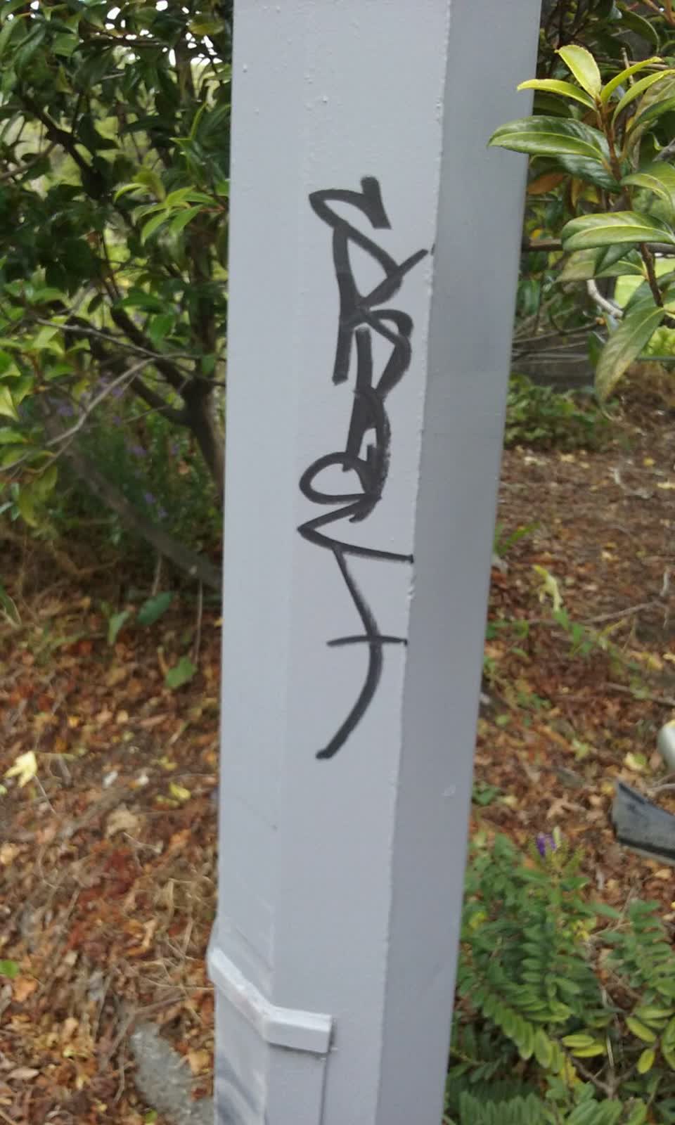 The photograph attached to this graffiti report