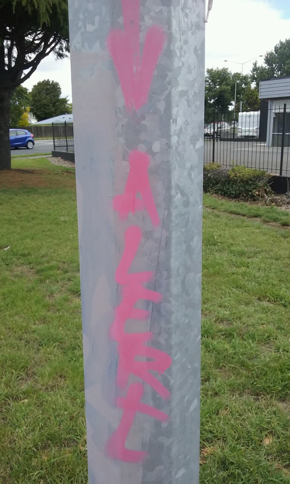The photograph attached to this graffiti report