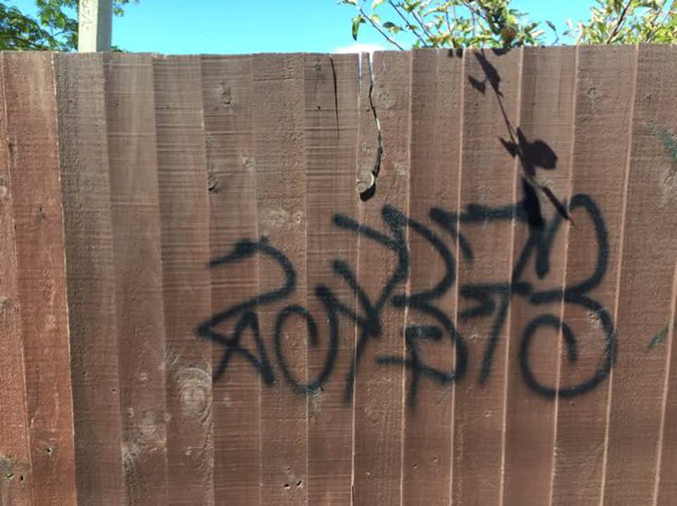 The photograph attached to this graffiti report