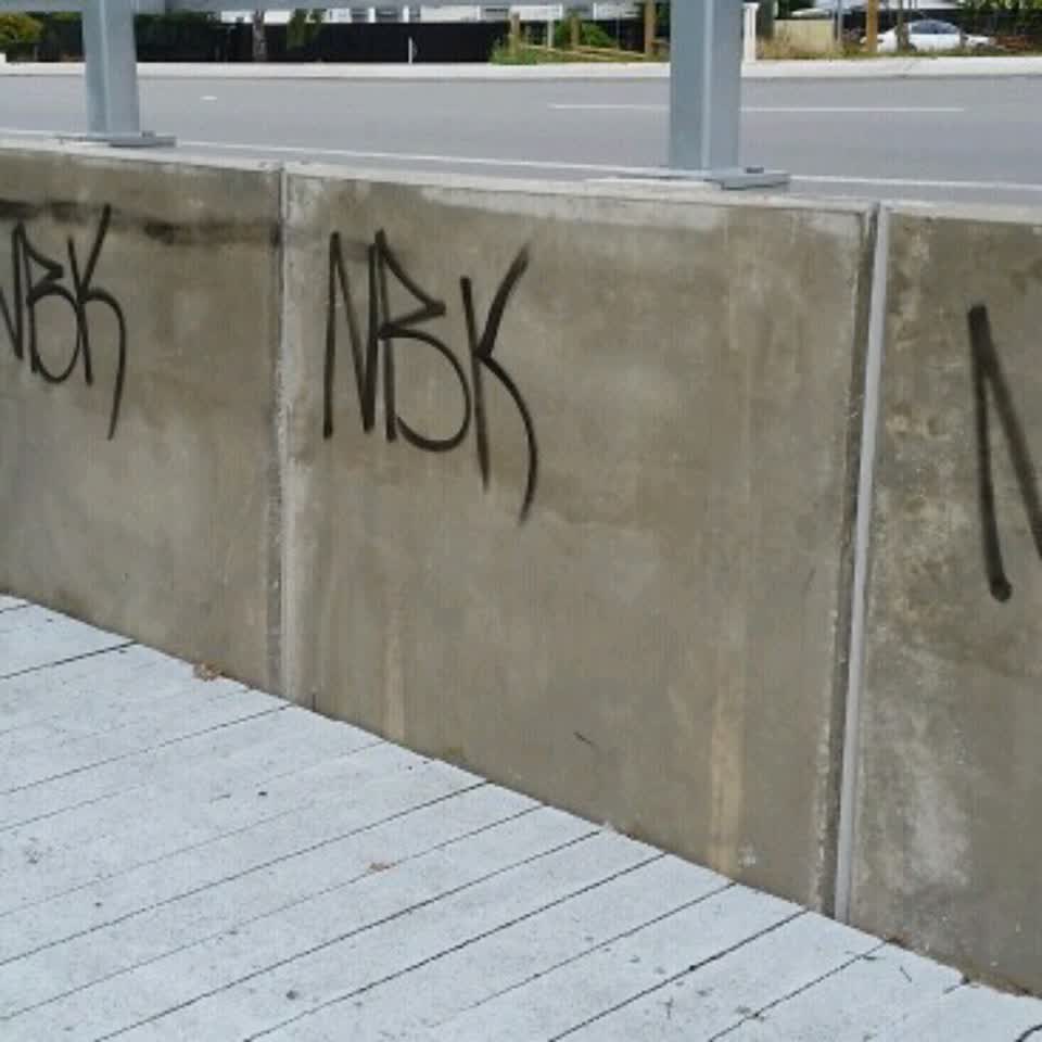 The photograph attached to this graffiti report