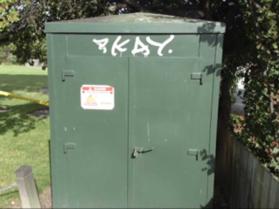 The photograph attached to this graffiti report
