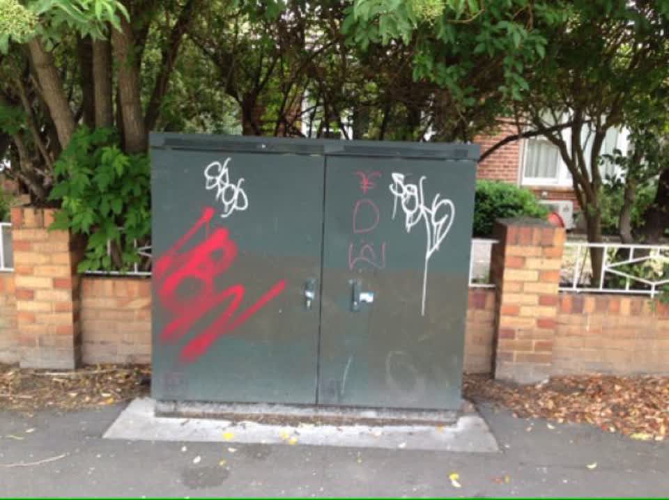 The photograph attached to this graffiti report