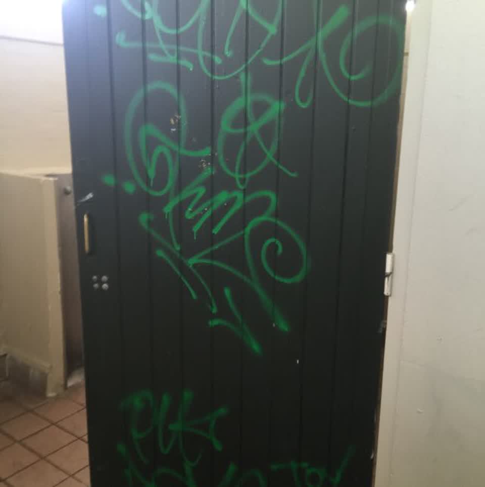 The photograph attached to this graffiti report
