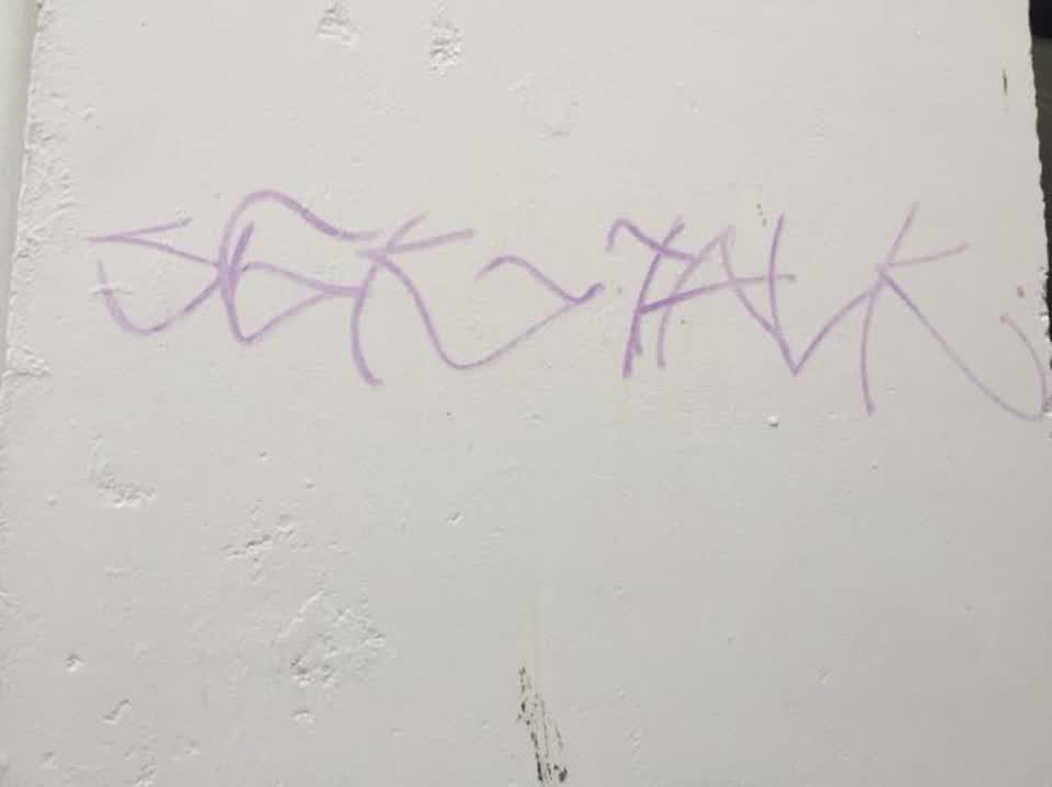 The photograph attached to this graffiti report