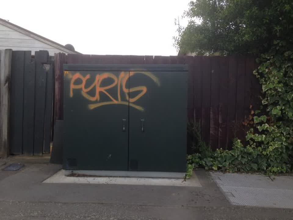 The photograph attached to this graffiti report