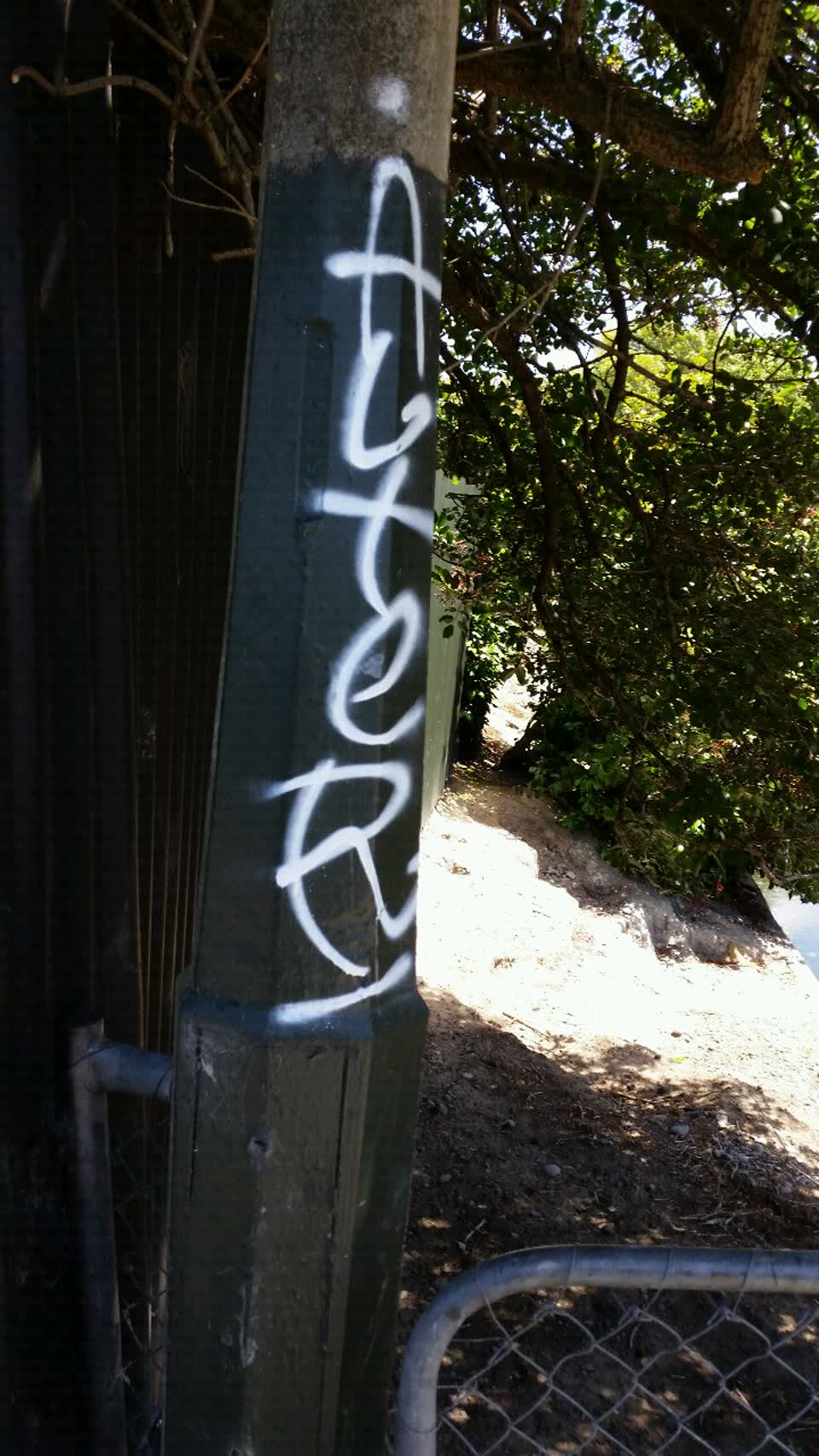 The photograph attached to this graffiti report