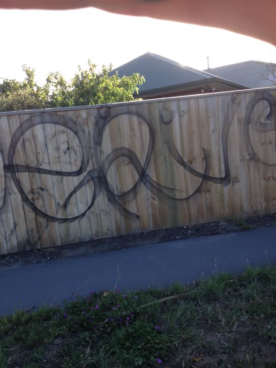 The photograph attached to this graffiti report