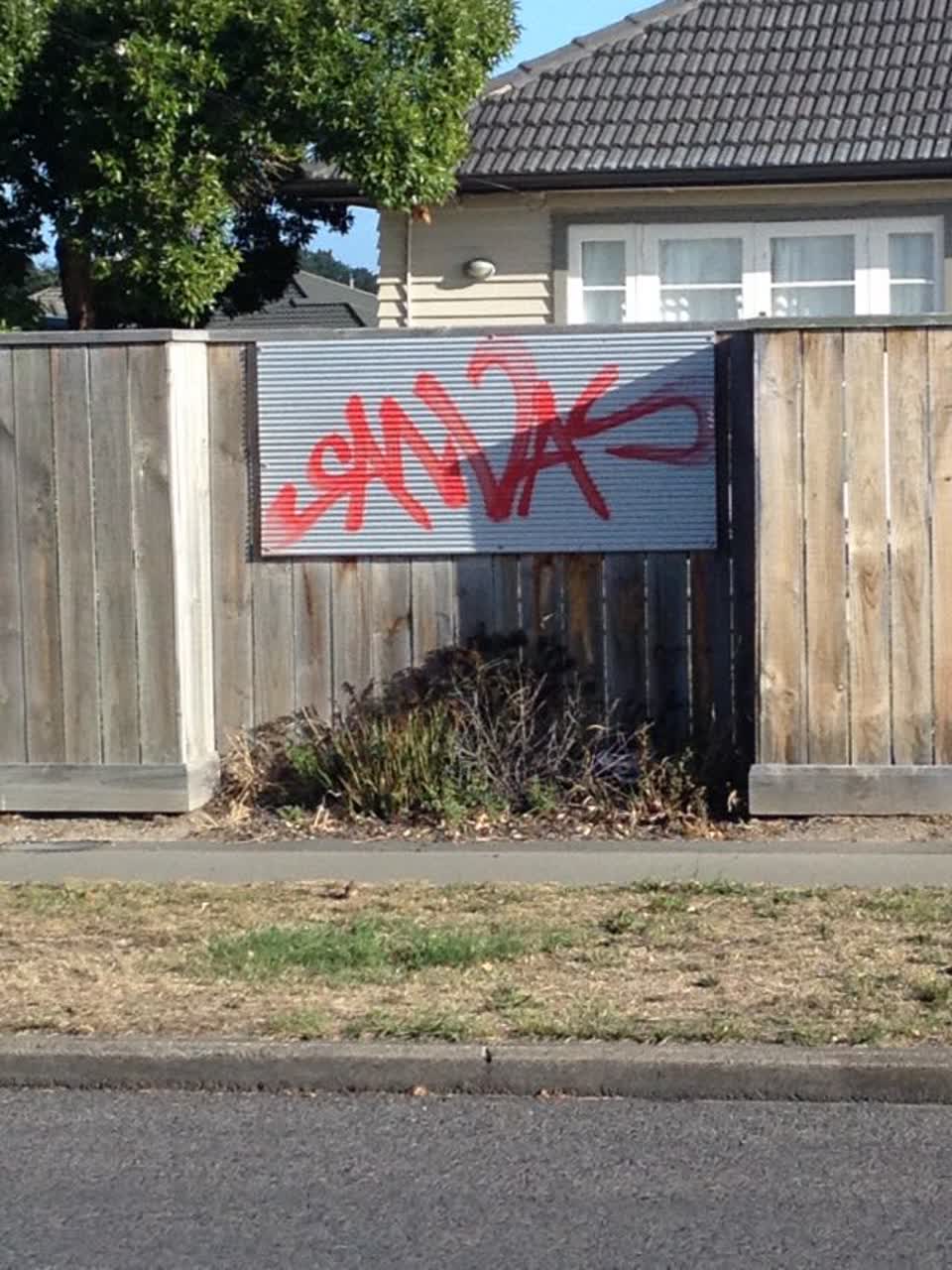 The photograph attached to this graffiti report