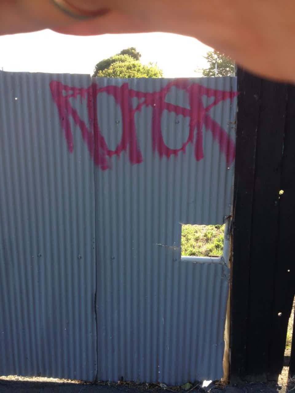 The photograph attached to this graffiti report