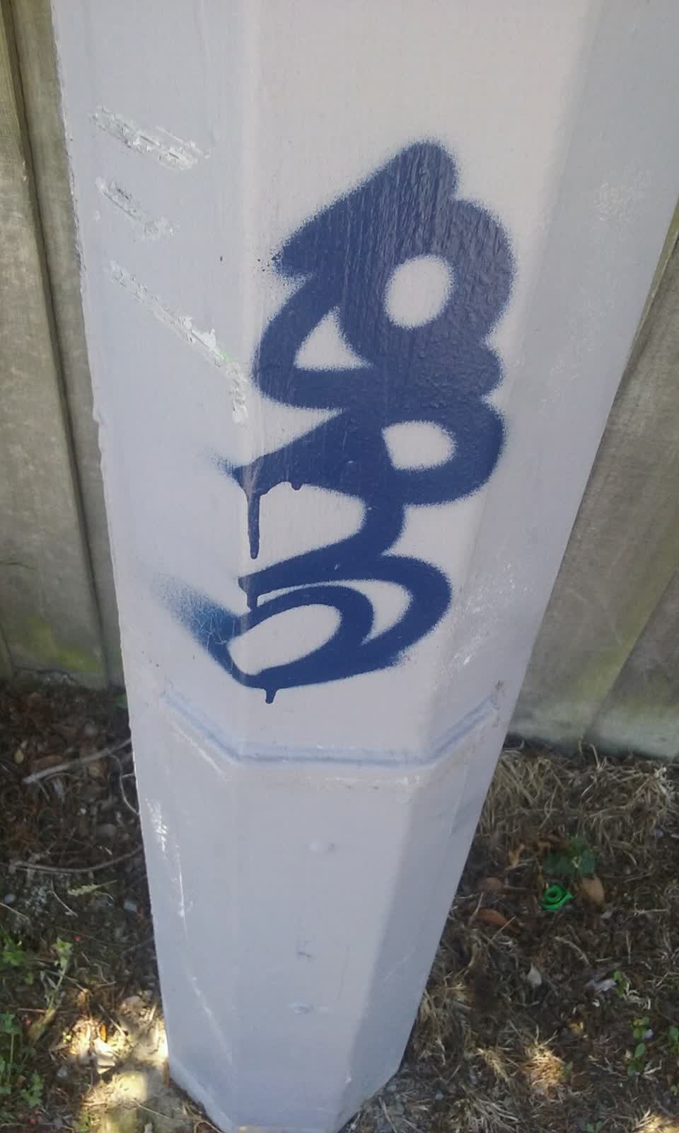The photograph attached to this graffiti report