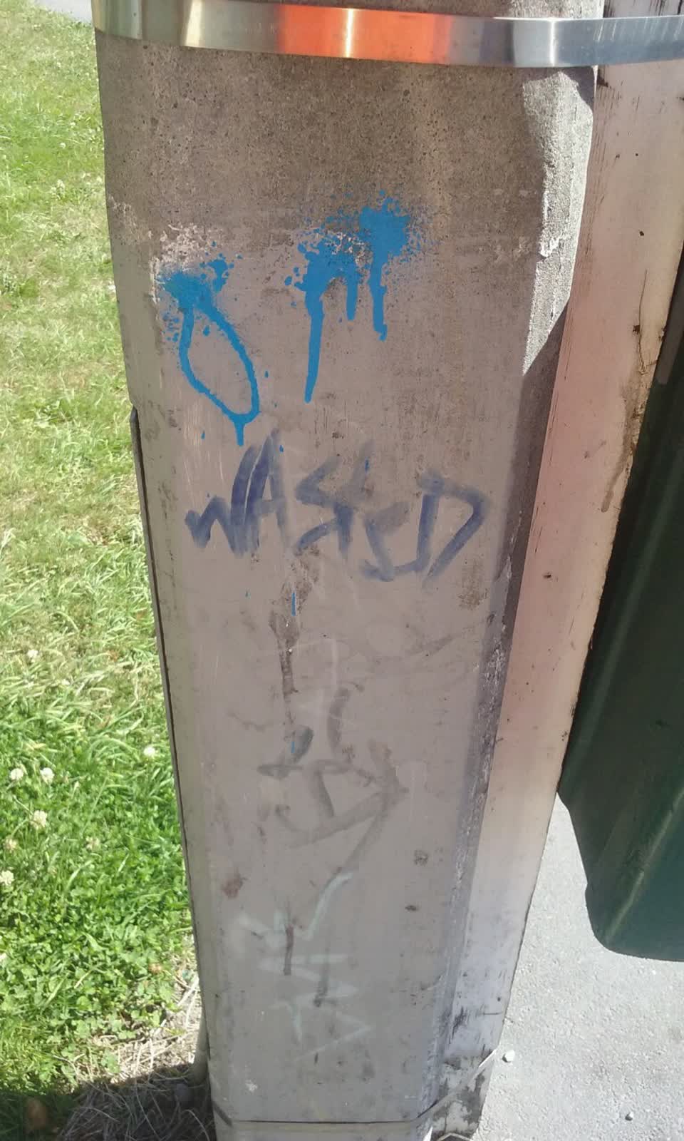 The photograph attached to this graffiti report