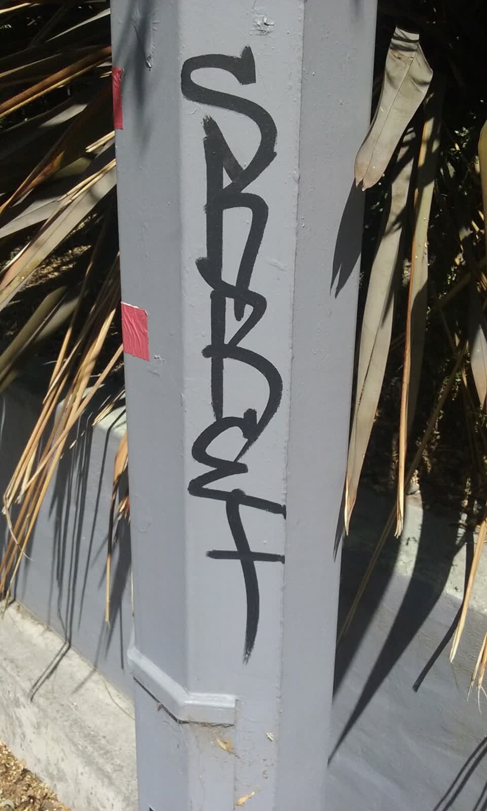 The photograph attached to this graffiti report