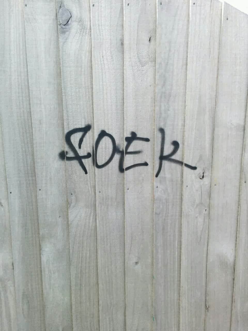 The photograph attached to this graffiti report