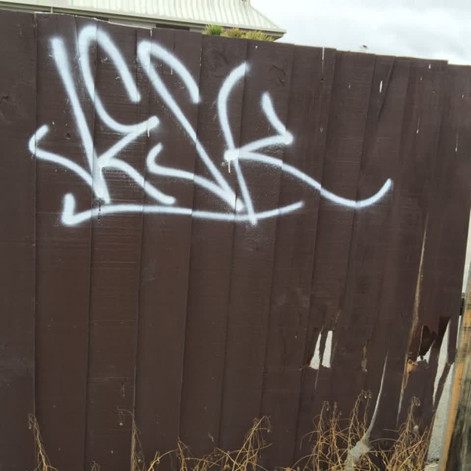 The photograph attached to this graffiti report