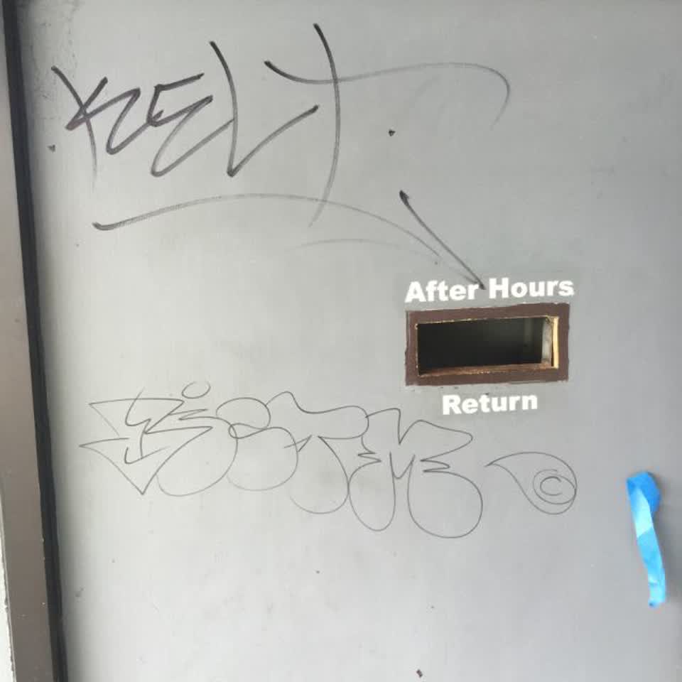 The photograph attached to this graffiti report